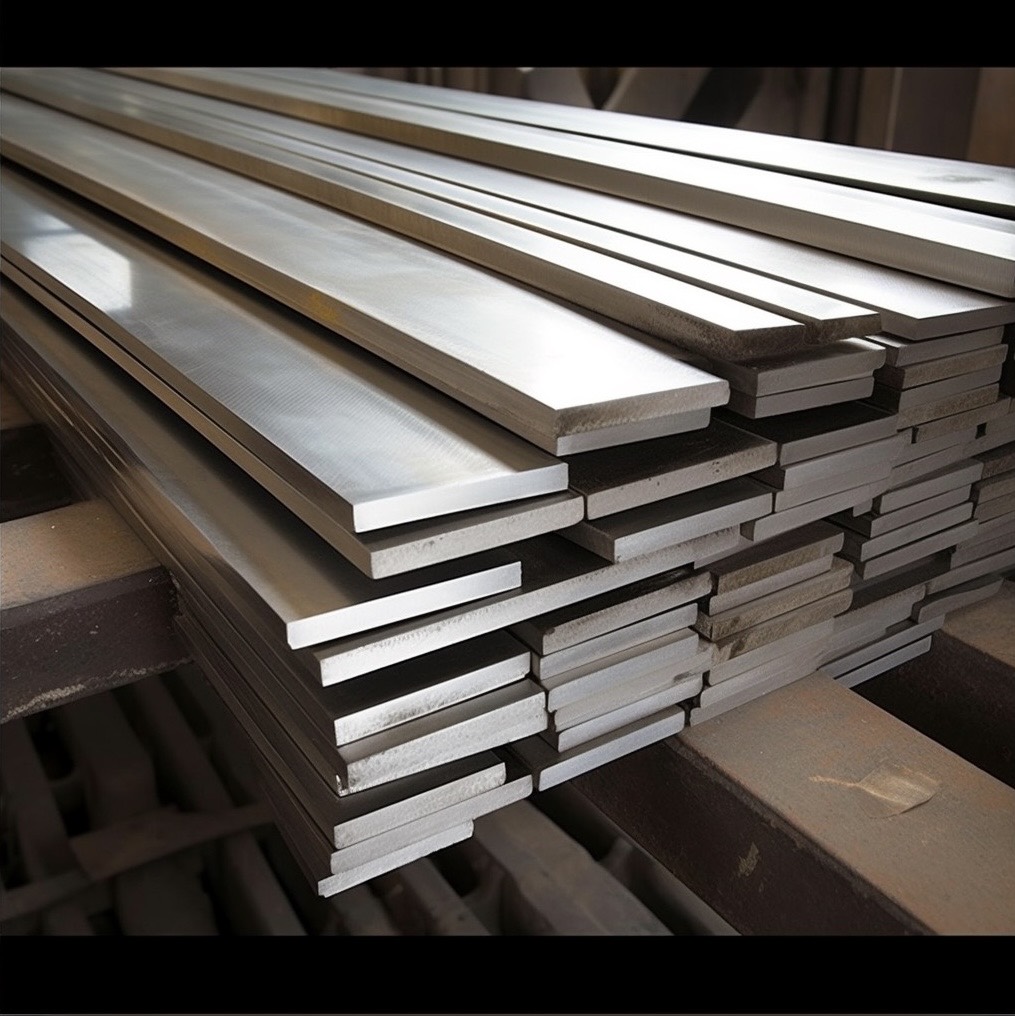 Stacked stainless steel flat bars